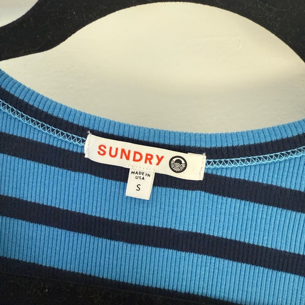 Sundry Ribbed Striped Snap Dress - Picture 9 of 9